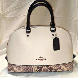 Light beige and snake skin Coach purse